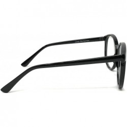 Round Nerd Glasses Classic Fashion Frame Clear Lens Square Round Rectangle - Black Round Horn Rim- Clear - CL18X560X4U $10.04