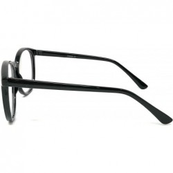 Round Nerd Glasses Classic Fashion Frame Clear Lens Square Round Rectangle - Black Round Horn Rim- Clear - CL18X560X4U $10.04