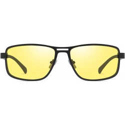 Sport Polarized Sunglasses for Men Square Metal Frame 8043 - Yellow - CY194THNWRX $11.40