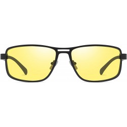 Sport Polarized Sunglasses for Men Square Metal Frame 8043 - Yellow - CY194THNWRX $11.40