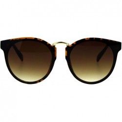 Rectangular Hipster Plastic Horned Rim Mens Metal Bridge Sunglasses - Tortoise Brown - CL18688ZGGS $10.42