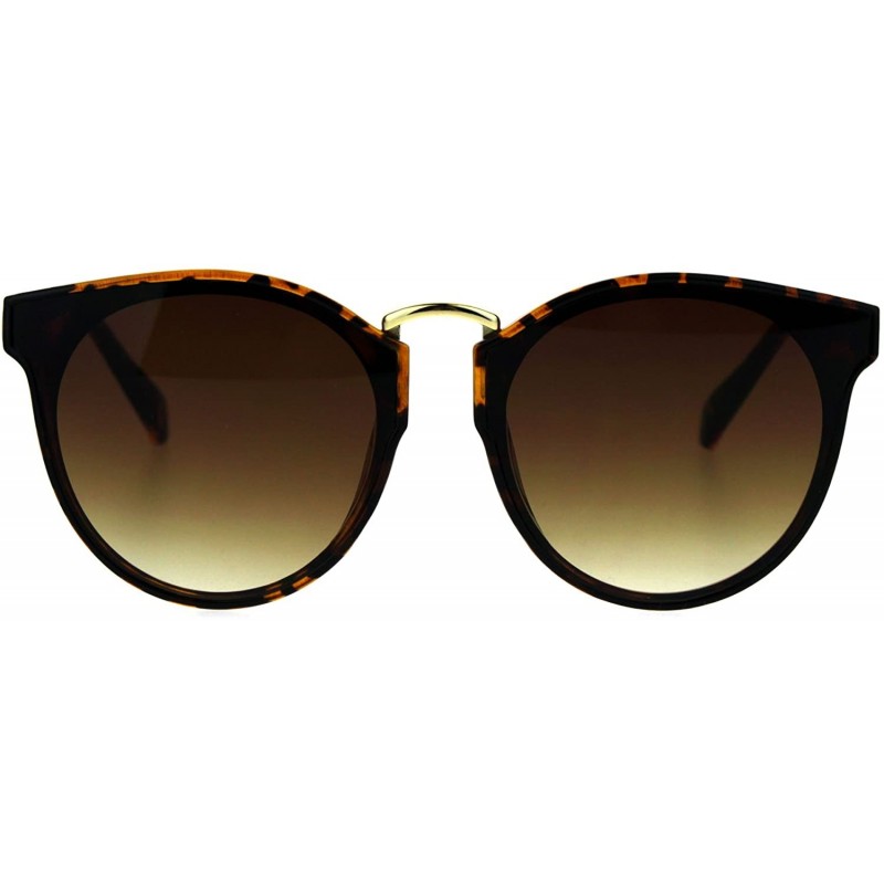 Rectangular Hipster Plastic Horned Rim Mens Metal Bridge Sunglasses - Tortoise Brown - CL18688ZGGS $10.42