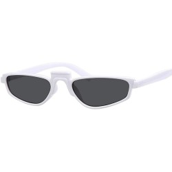 Aviator Small Cat Eye Square Sunglasses Women Brand Designer Retro Cateyes Black Gray - White Gray - CM18Y2OQ8TH $17.51