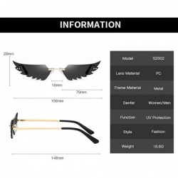 Cat Eye Sunglasses Polarized Protection Frameless Colorful - Black D - C11983RMHMO $8.64