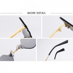 Cat Eye Sunglasses Polarized Protection Frameless Colorful - Black D - C11983RMHMO $8.64