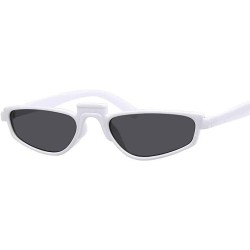 Aviator Small Cat Eye Square Sunglasses Women Brand Designer Retro Cateyes Black Gray - White Gray - CM18Y2OQ8TH $9.59