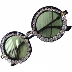 Round Round Women Sparkling Crystal Diamond Sunglasses Thick Frame - C10 - CY18XH3KGSH $19.99