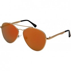 Aviator Classic Aviator w/Flat Mirrored Lens 5119-FLREV - Matte Gold - CI185KKAM8K $9.95