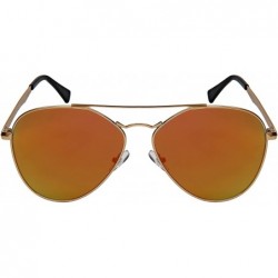 Aviator Classic Aviator w/Flat Mirrored Lens 5119-FLREV - Matte Gold - CI185KKAM8K $9.95