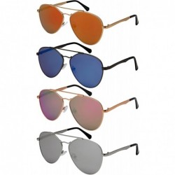 Aviator Classic Aviator w/Flat Mirrored Lens 5119-FLREV - Matte Gold - CI185KKAM8K $9.95