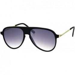 Aviator Unisex Retro Fashion Sunglasses Racer Aviators Metal Plastic Frame UV 400 - Matte Black (Smoke/Lightly Mirrored) - C1...