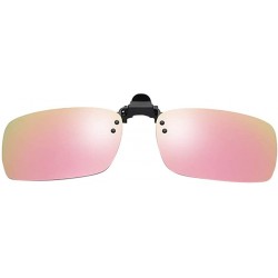 Sport Polarized Clip-on Sunglasses Anti-Glare Driving Glasses for Prescription Glasses - Pink - CX1947WC2WQ $15.90