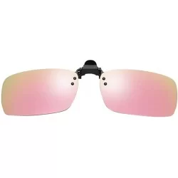 Sport Polarized Clip-on Sunglasses Anti-Glare Driving Glasses for Prescription Glasses - Pink - CX1947WC2WQ $7.31
