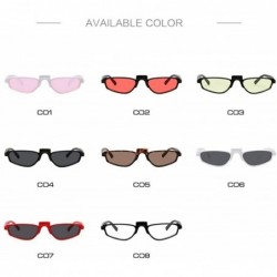 Aviator Small Cat Eye Square Sunglasses Women Brand Designer Retro Cateyes Black Gray - White Gray - CM18Y2OQ8TH $9.59