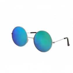 Goggle Unisex Sunglasses Mirror Round Circle Lens Retro Small Metal Frame - C018GOZGTLK $19.13