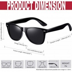 Oval Classic Retro Square Polarized Sunglasses Fashion for Driving Fishing - Shiny Black Frame / Black Lens - C918U8E603Y $11.22