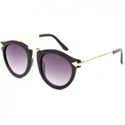 Round "Kyla" Unique Round Glasses with UV400 Flash Lenses Modern Fashion Sunglasses - Black - CI12N5JGINW $18.83