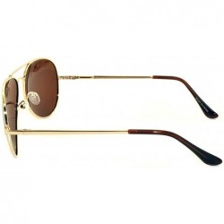 Aviator Classic Aviator Style Polarized Lens Sunglasses Color Metal Frame Spring Hinge - Brown Lens Gold Frame - C911RYF8HFB ...