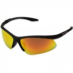 Rectangular Ricochet Sunglasses & Carekit Bundle - Matte Black / Brown Polarized W/ Fire Red Mirror - CH18OEG47ZR $49.78