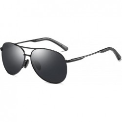 Aviator Sunglasses for Women Men Polarized Classic Sunglasses UV400 Metal Men's Fashion Retro Wayfarer Driving Sunglasses - C...