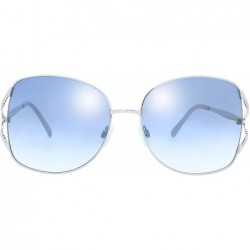 Oval Classic Crystal Elegant Women Beauty Design Sunglasses Gift Box - L141-silver - C918M0TGISY $17.32