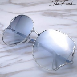 Oval Classic Crystal Elegant Women Beauty Design Sunglasses Gift Box - L141-silver - C918M0TGISY $17.32