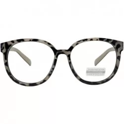 Square Oversized Big Round Horn Rimmed Eye Glasses Clear Lens Oval Frame Non Prescription - Beige Leopard 92815 - CO18ZIGHEM4...