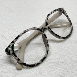 Square Oversized Big Round Horn Rimmed Eye Glasses Clear Lens Oval Frame Non Prescription - Beige Leopard 92815 - CO18ZIGHEM4...