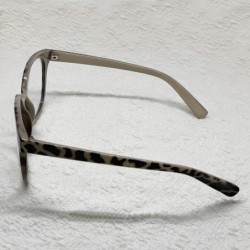 Square Oversized Big Round Horn Rimmed Eye Glasses Clear Lens Oval Frame Non Prescription - Beige Leopard 92815 - CO18ZIGHEM4...