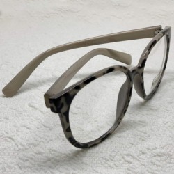 Square Oversized Big Round Horn Rimmed Eye Glasses Clear Lens Oval Frame Non Prescription - Beige Leopard 92815 - CO18ZIGHEM4...