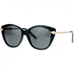 Butterfly Retro Arrow Trim Designer Fashion Butterfly Sunglasses - Black Gold - C7121V6NP05 $10.53