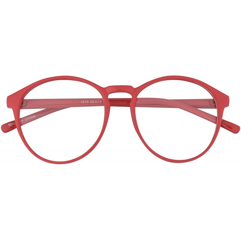 Oversized Oversized Big Round Horn Rimmed Eye Glasses Clear Lens Oval Frame Non Prescription - Red 12194 - CJ18CK6H58R $15.16