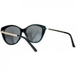 Butterfly Retro Arrow Trim Designer Fashion Butterfly Sunglasses - Black Gold - C7121V6NP05 $10.53