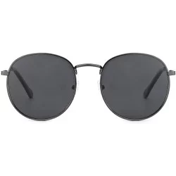 Round Retro Style Polarized- Anti 100% UV protection For Driving Fishing Riding Outdoors - 1003b01-black Frame - CG18Y3QT477 ...