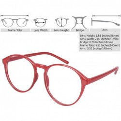 Oversized Oversized Big Round Horn Rimmed Eye Glasses Clear Lens Oval Frame Non Prescription - Red 12194 - CJ18CK6H58R $15.16