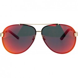 Rimless Polarized Mirror Exposed Edge Luxury Designer Pilots Metal Rim Sunglasses - Gold Red - CD18GXX6TZQ $11.47