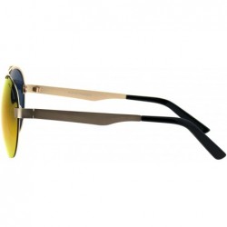 Rimless Polarized Mirror Exposed Edge Luxury Designer Pilots Metal Rim Sunglasses - Gold Red - CD18GXX6TZQ $11.47