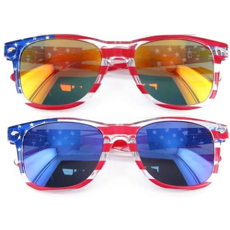 Wayfarer Men Women Sunglasses Pop Color Frame Mirror Lens Gift Box Set - Style 1 - CC11KRVDI5D $11.05