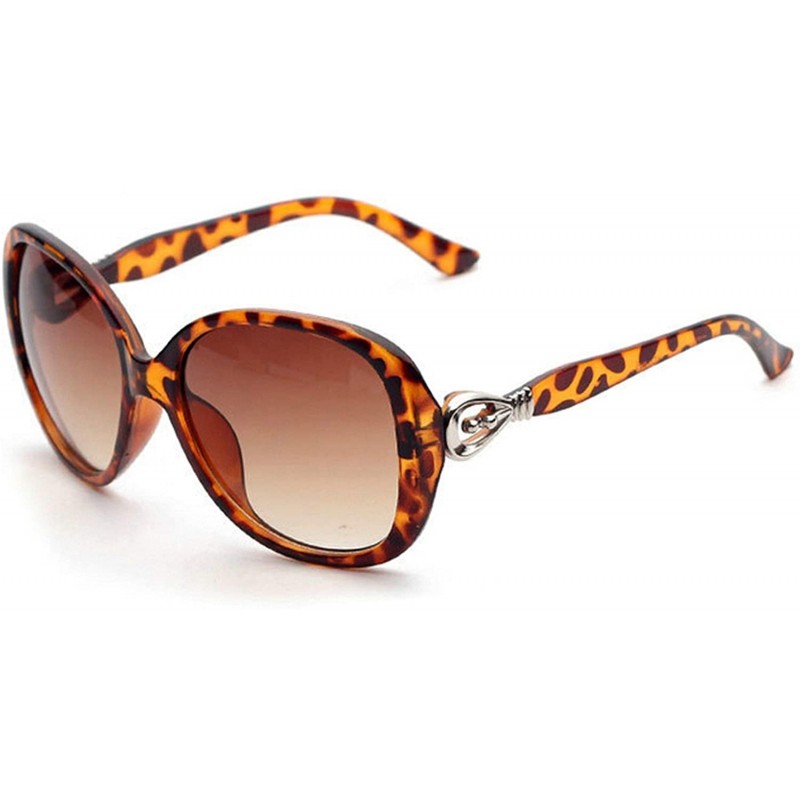 Sport Classic Retro Designer Style Sunglasses for Women Plate Resin UV 400 Protection Sunglasses - Leopard - CM18T2TTCKR $15.15