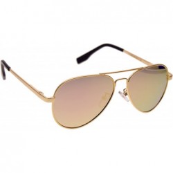 Aviator Small Aviator Metal Spring Hinges Polarized Sunglasses for Men Women UV400 52mm - CB18Y5M9EI5 $28.42