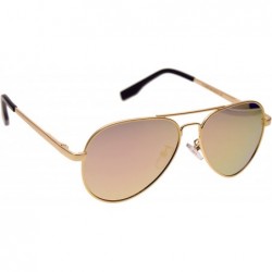 Aviator Small Aviator Metal Spring Hinges Polarized Sunglasses for Men Women UV400 52mm - CB18Y5M9EI5 $18.32