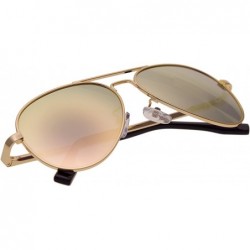 Aviator Small Aviator Metal Spring Hinges Polarized Sunglasses for Men Women UV400 52mm - CB18Y5M9EI5 $18.32