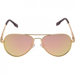 Aviator Small Aviator Metal Spring Hinges Polarized Sunglasses for Men Women UV400 52mm - CB18Y5M9EI5 $18.32
