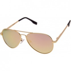 Aviator Small Aviator Metal Spring Hinges Polarized Sunglasses for Men Women UV400 52mm - CB18Y5M9EI5 $18.32