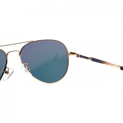 Aviator Small Aviator Metal Spring Hinges Polarized Sunglasses for Men Women UV400 52mm - CB18Y5M9EI5 $18.32