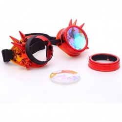 Goggle Steampunk Rave Kaleidoscope Goggles Rainbow Colorful Lenses - Red Orange(spikes) - C218HLUYXC8 $24.08