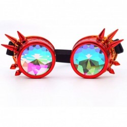 Goggle Steampunk Rave Kaleidoscope Goggles Rainbow Colorful Lenses - Red Orange(spikes) - C218HLUYXC8 $13.62