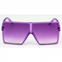 Sport Oversized Exaggerated Flat Top Huge SHIELD Square Sunglasses Colorful Lenses Fashion Sunglasses - CD11HWMME37 $10.70