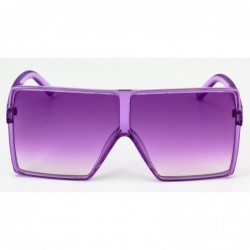 Sport Oversized Exaggerated Flat Top Huge SHIELD Square Sunglasses Colorful Lenses Fashion Sunglasses - CD11HWMME37 $10.70