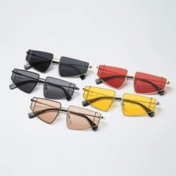 Square Unisex Small Irregular Shape Metal Frame Sunglasses Glasses Vintage Retro Style - Black - C9196SQUY9Q $10.50